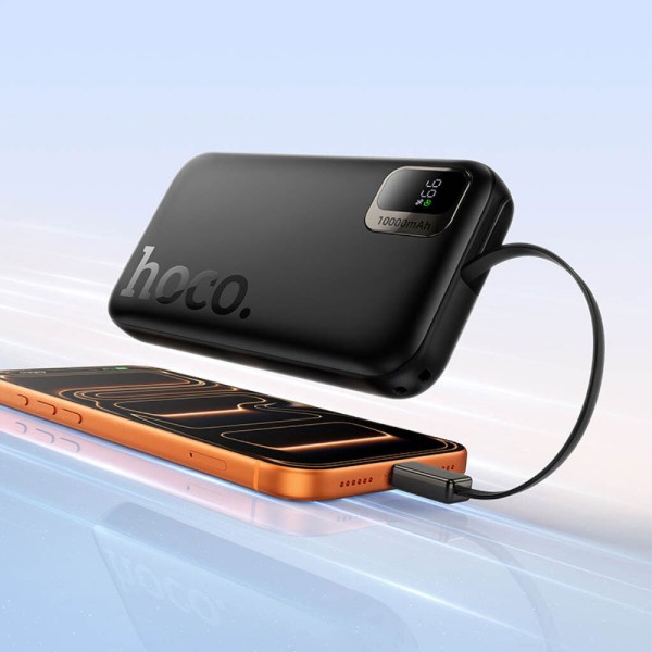 Фото - Батарея мобильная HOCO Q51 Key PD20W с выдвижным кабелем Type-C 10000 mAh Black (715654)